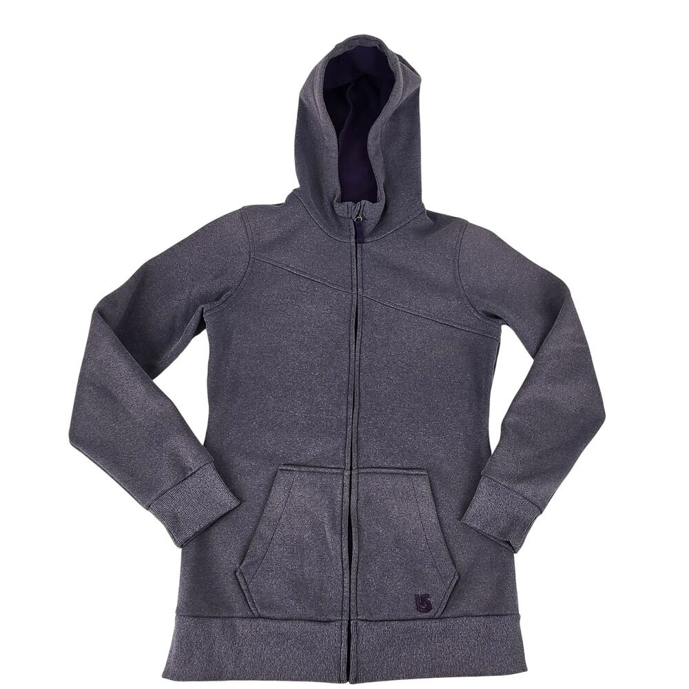 Burton Dryride Hoodie Sweater Womens Small Purple Full Zip Pockets Snowboard
